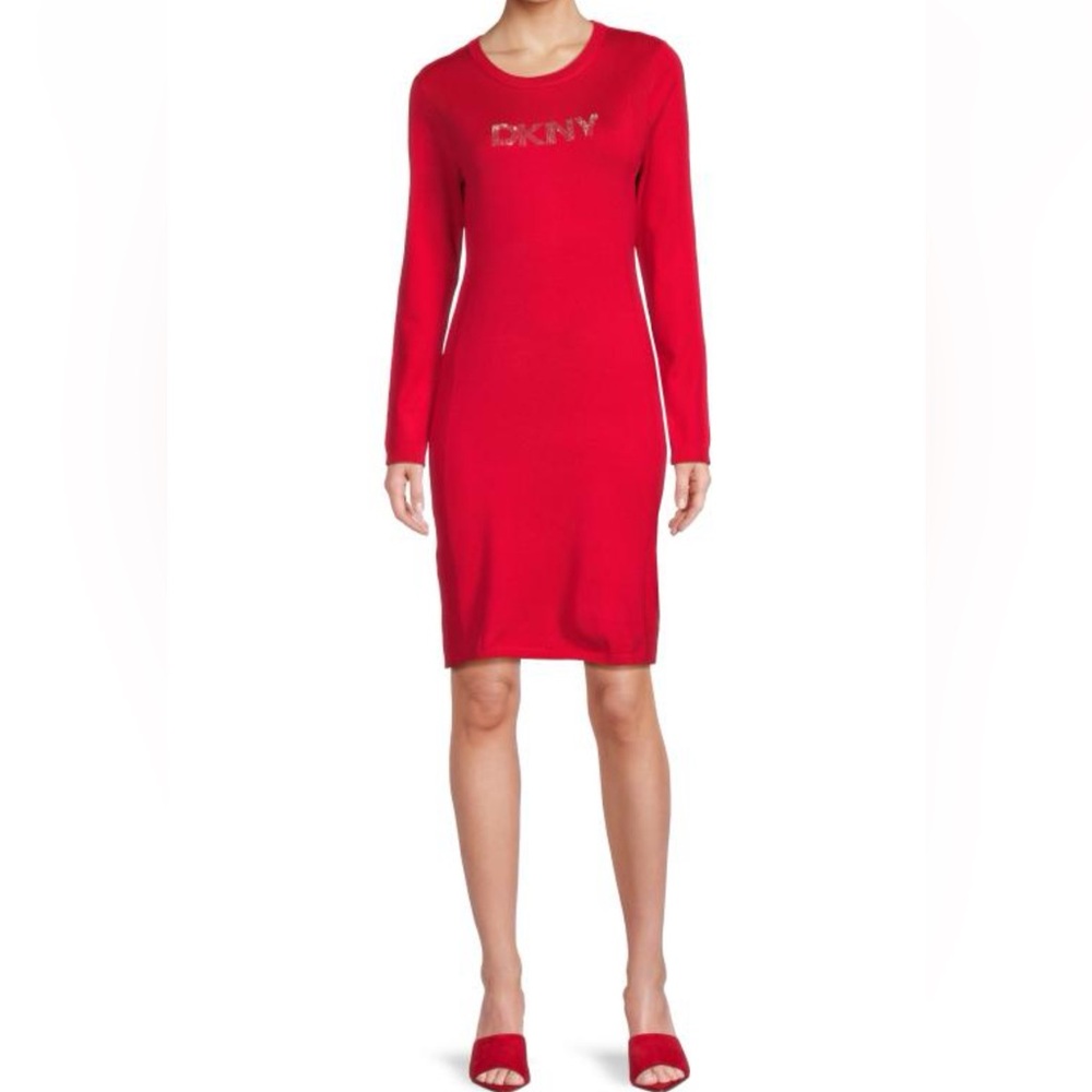 DKNY Embellished Logo Minidress